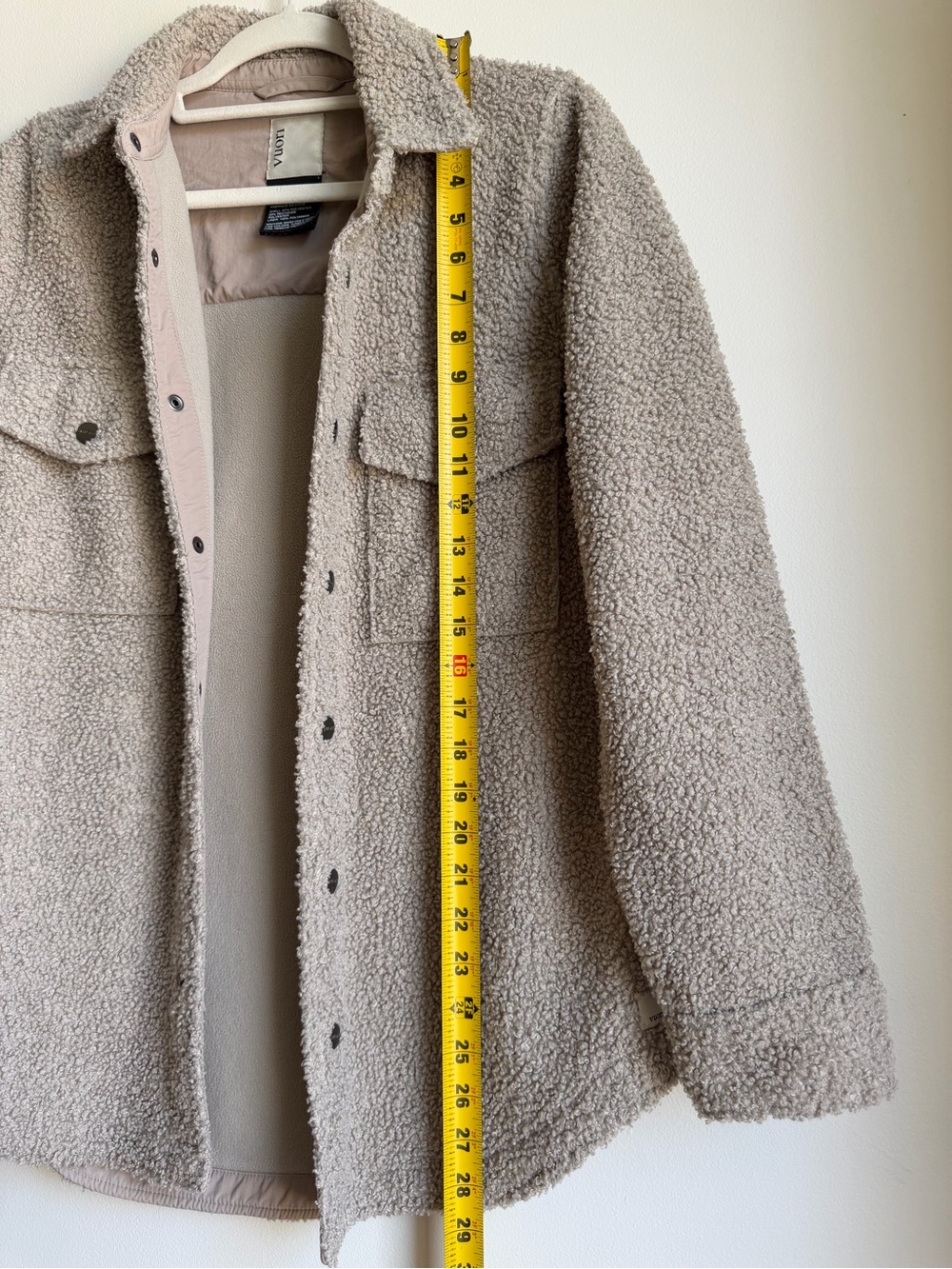 Vuori Sycamore Teddy Taupe Shirt Shacket - Picture 6 of 7